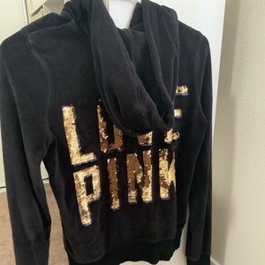 LOVE PINK Black Zip Up Hoodie